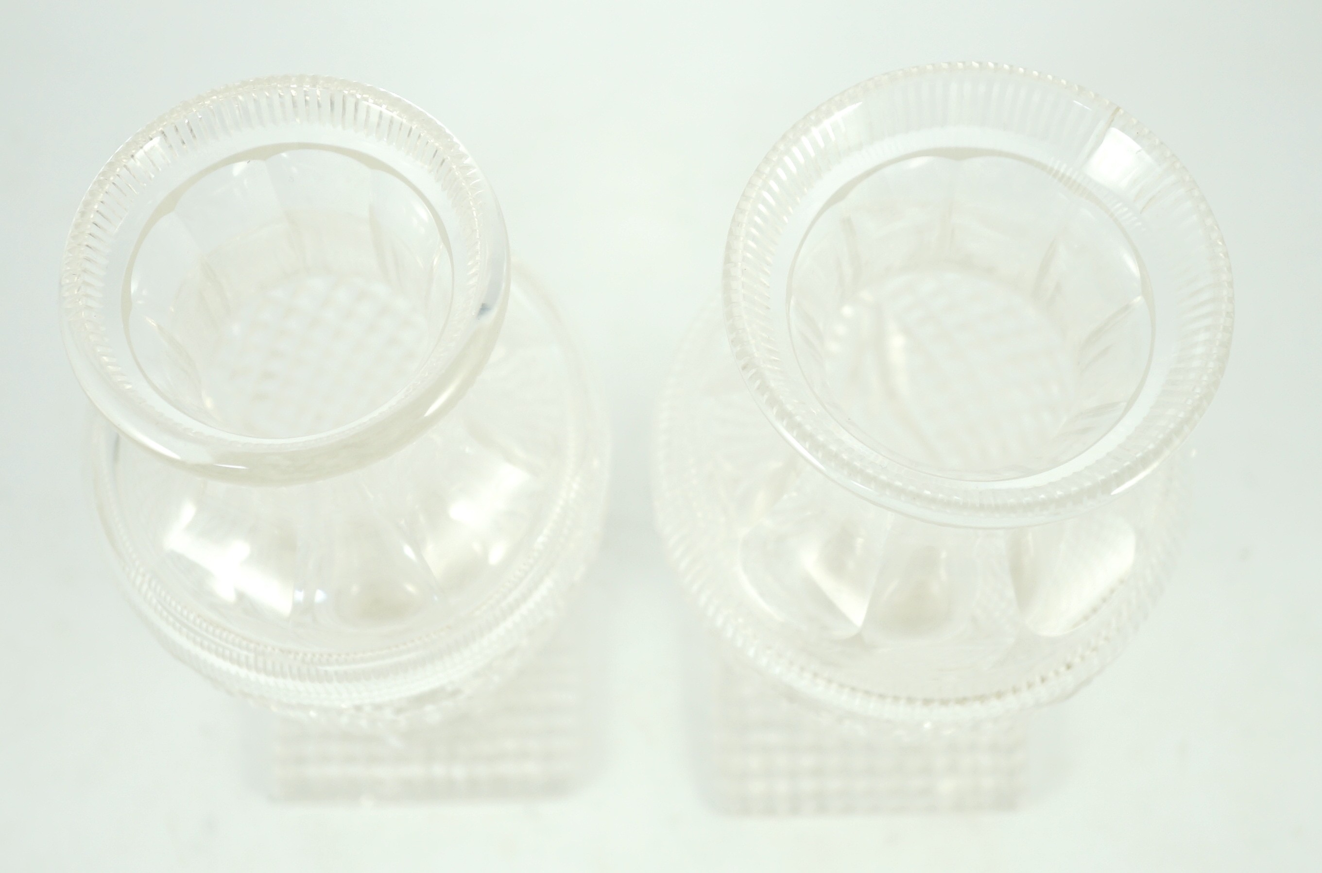 A pair of 19th century glass vases and a Limoges box